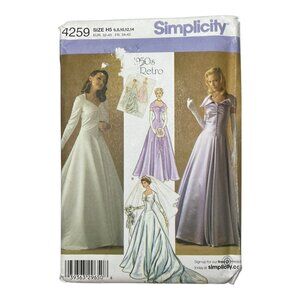 Simplicity Pattern 4259  Wedding Formal Dress Sz 6 8 10 12 14 Uncut FF 2006